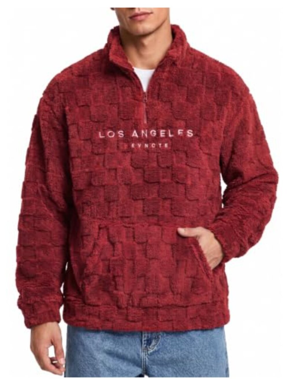 Sherpa Sweatshirt Long Sleeve Fluffy Pullover Cozy Letter Print Fall Winter